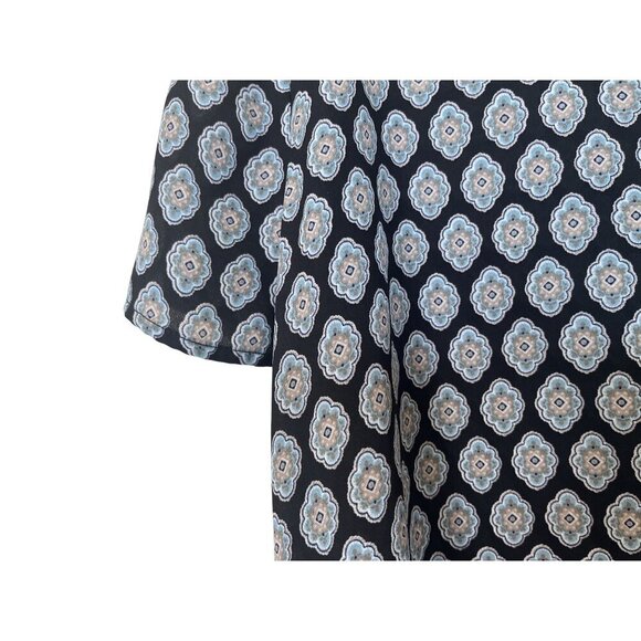 Pleione Relaxed Short Sleeve Floral Blouse M - Picture 6 of 9